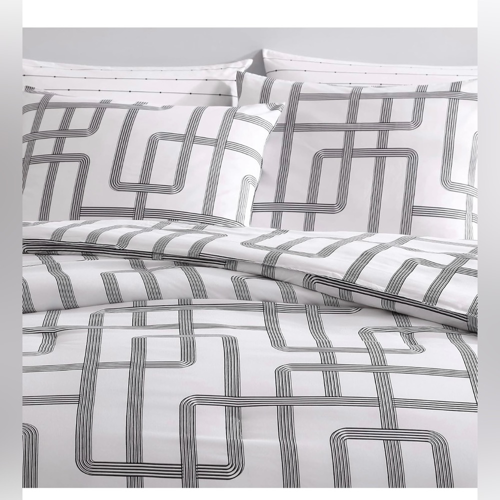 City Scene Mainline White Duvet Cover & Sham Bedding Set King - Picture 4 of 11